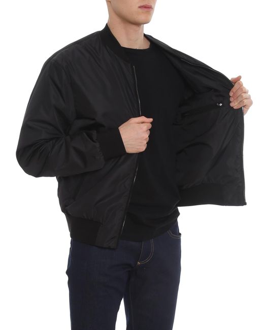 Dolce & Gabbana Black Nylon Padded Bomber Jacket for men