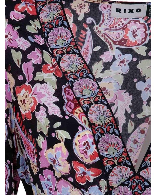 Rixo Purple Tania Dress Cara Floral