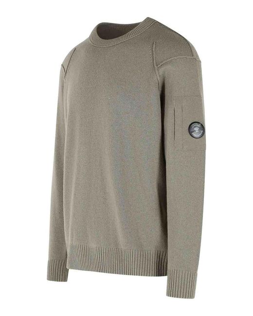 C P Company Gray Wool Blend Sweater for men
