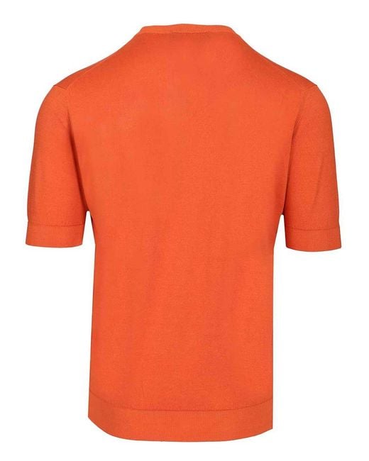 FILIPPO DE LAURENTIIS Orange Crew Neck T-Shirt for men