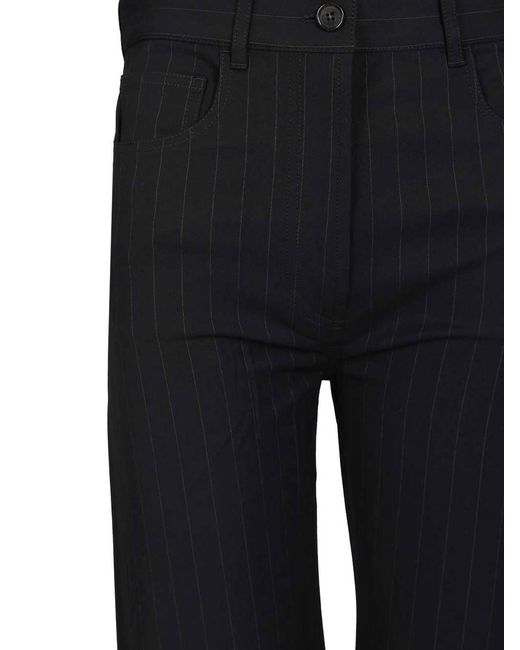 Acne Black Pinstriped Trousers