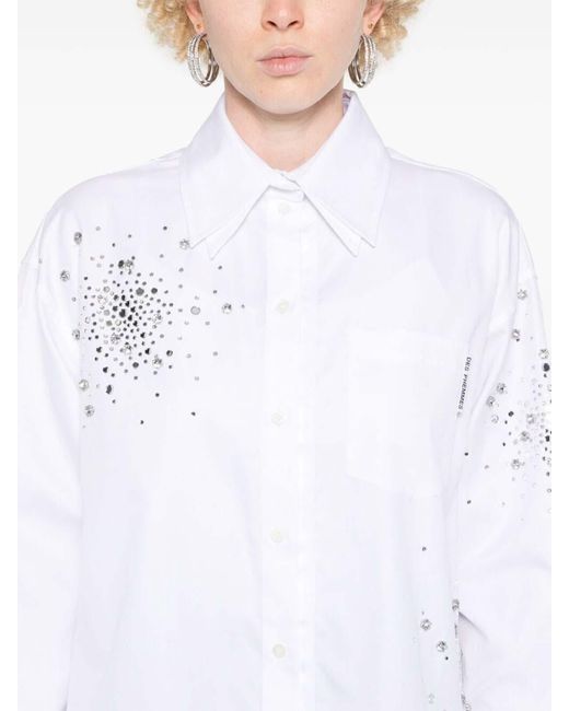 Des Phemmes White Oversized Button-Up Shirt