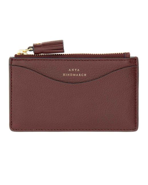 Anya Hindmarch Red Leather Card Holder