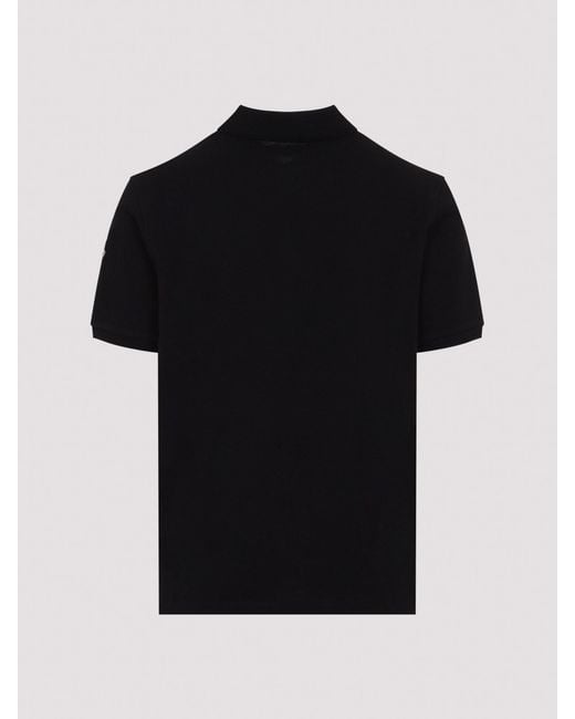 Moncler Black Cotton Polo for men