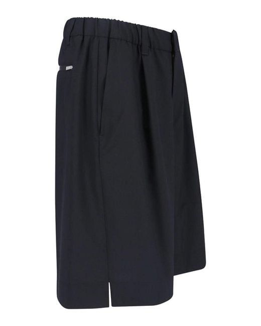 Laminar Black Wool Blend Shorts for men