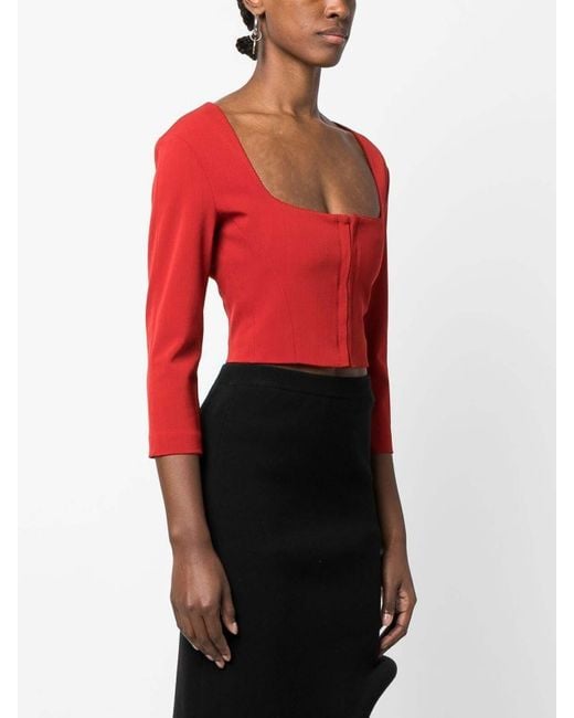 Acne Red Cropped Blouse