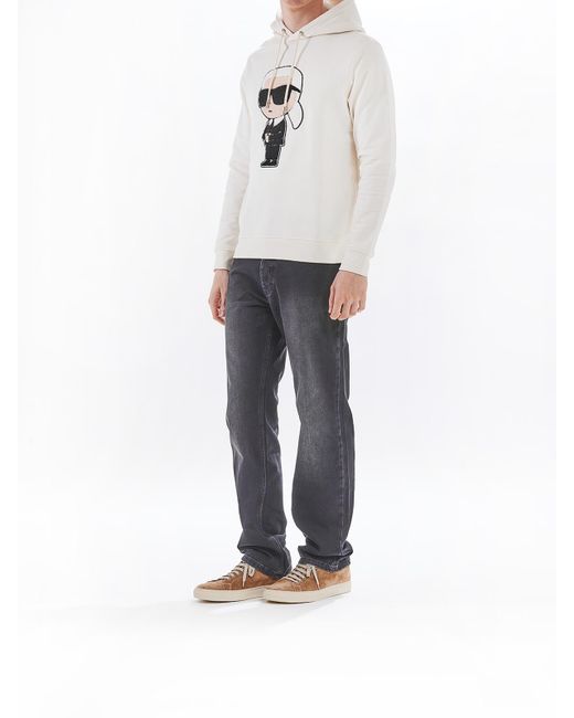 Karl Lagerfeld White Karl Hooded Sweatshirt for men