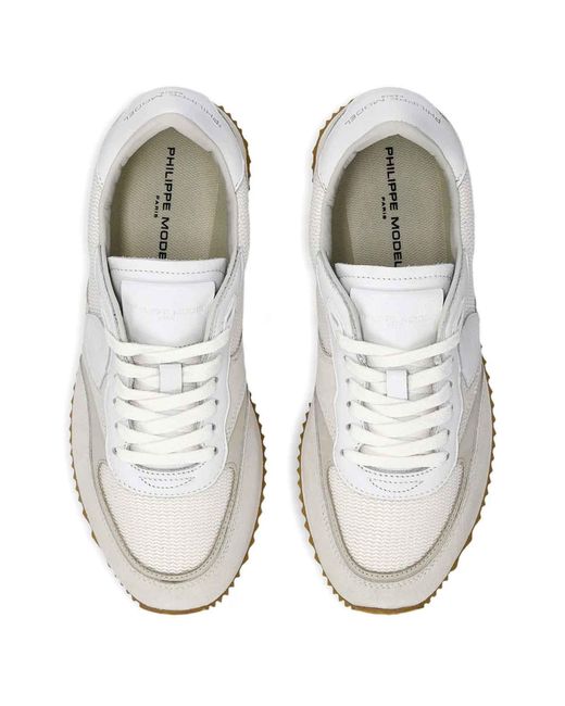 Philippe Model White Blville Low Lace-Up Trainers