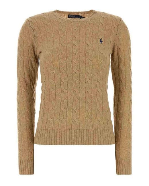 Polo Ralph Lauren Natural Cable Wool And Cashmere Crewneck Jumper