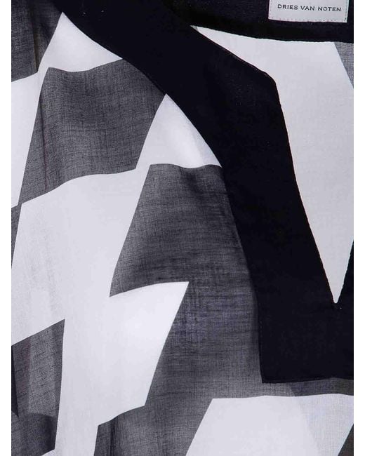 Dries Van Noten White Cartland Long Kaftano Shirt