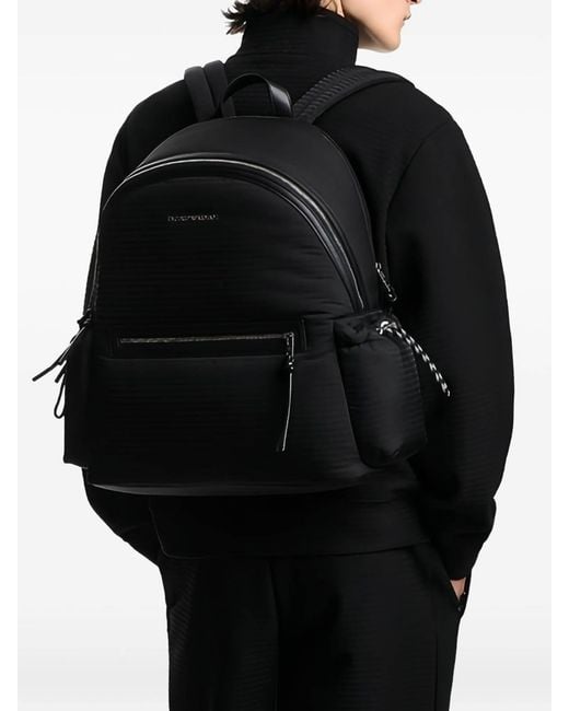 Emporio Armani Blue Nylon Backpack for men