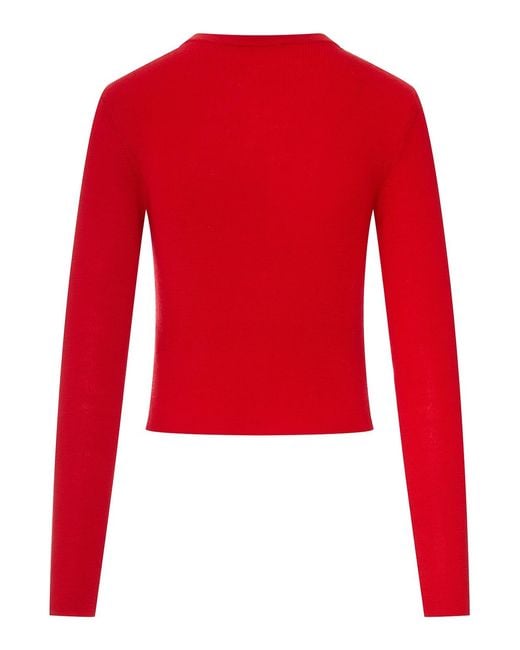 Ganni Wool Cardigan With Embroidered Logo