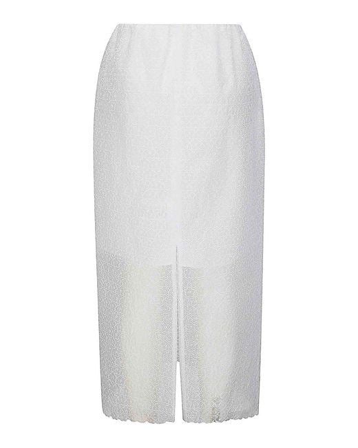 CECILIE BAHNSEN White Long Transparent Overlapping Skirt