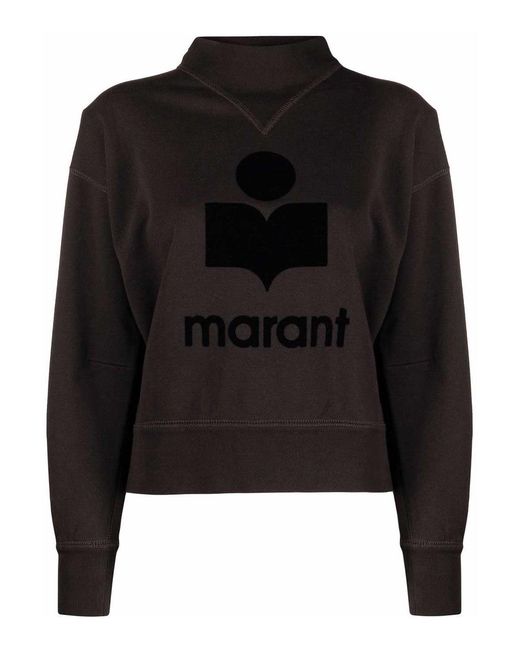 Isabel Marant Black Moby Sweatshirt With Logo And High Neck