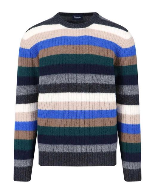Drumohr Blue Wool Sweater for men