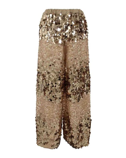Antonio Marras Natural Elastic Palazzo Trousers With Pattern