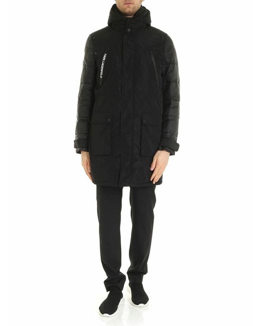 Karl Lagerfeld Black Hoodie Jacket for men