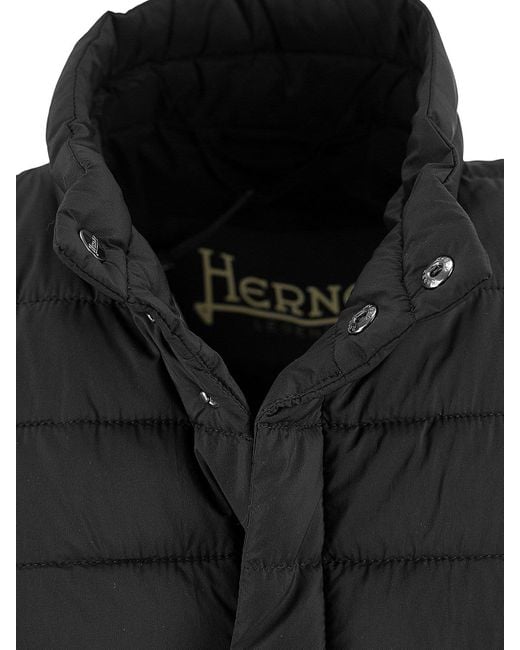 Herno Black Lo Sicato Padded Vest for men
