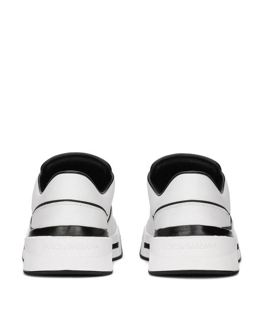 Dolce & Gabbana White Roma Calf Leather Sneakers