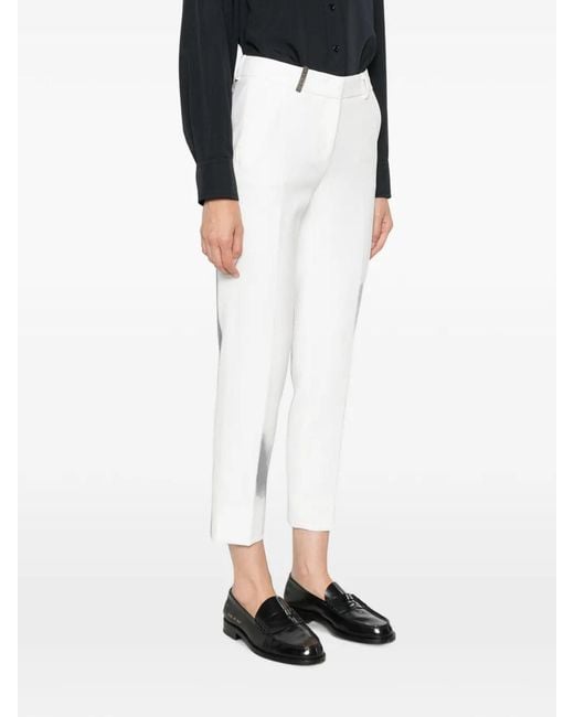 Peserico White Straight Leg Trousers