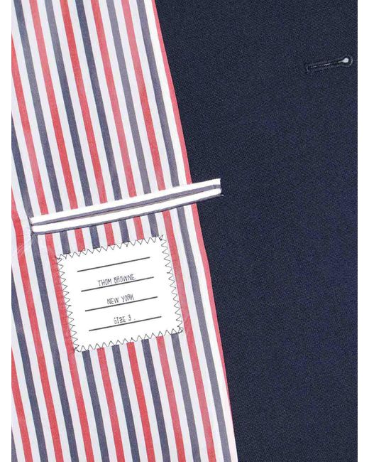 Thom Browne Blue Single-Breasted Wool Blazer for men