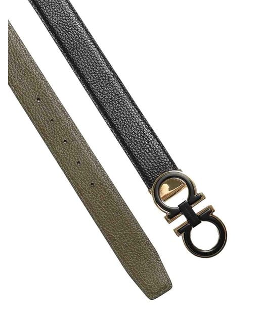 Ferragamo Black Gancini Belt for men
