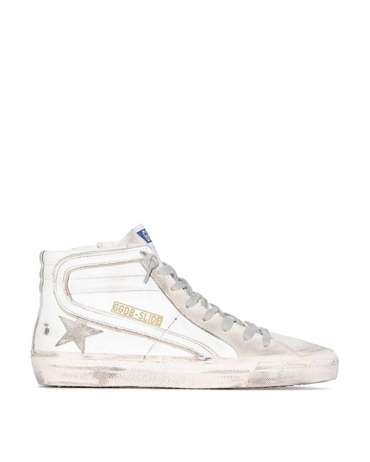 Golden Goose Deluxe Brand White Slide Sneakers