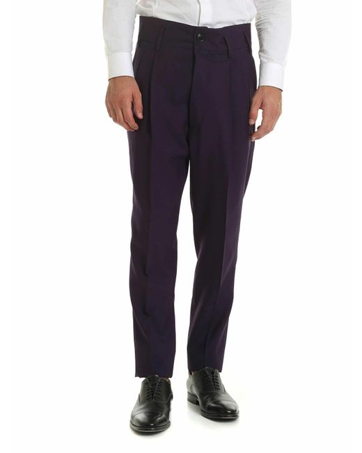 Vivienne Westwood Blue High-Waisted Trousers for men