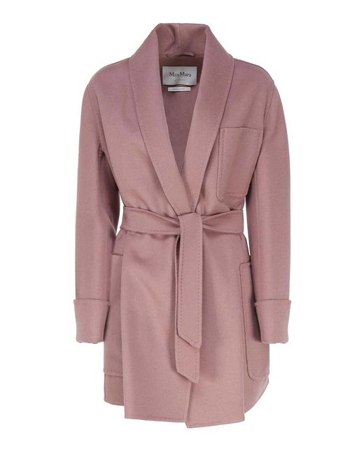 Max Mara Pink Deconstructed Jacket In Wool And Cashmere