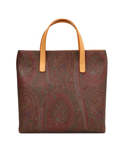 Etro Paisley Pattern Tote Bag in Brown | Lyst