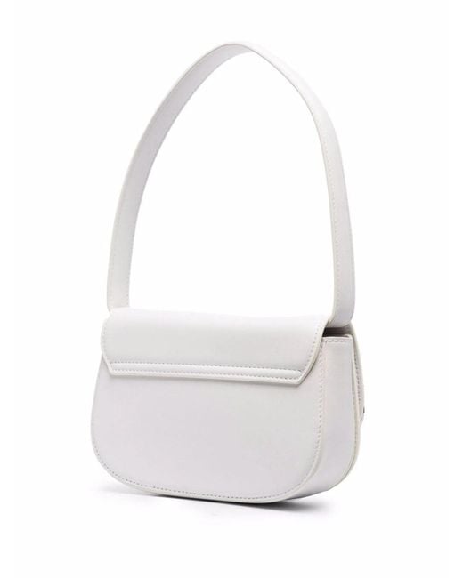 DIESEL White 1Dr Leather Shoulder Bag