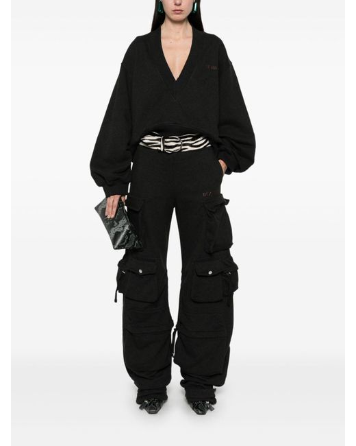 The Attico Black Oversized Sweatshirt With V-Neck