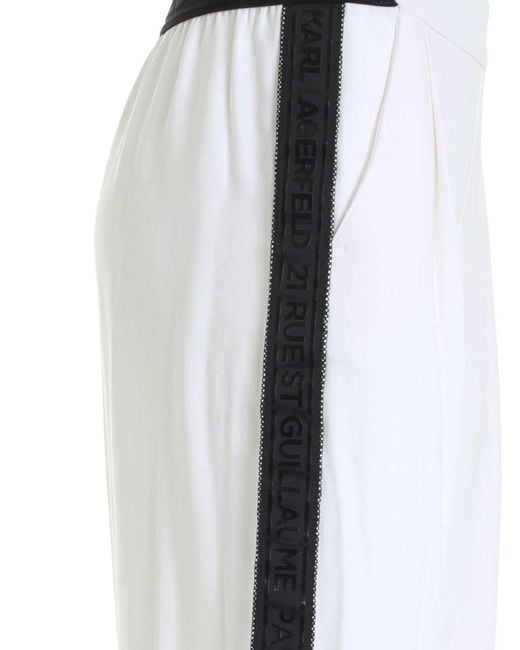 Karl Lagerfeld White Wide Trousers