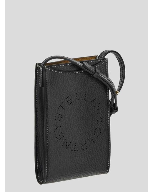 Stella McCartney Black Openwork Logo Phone Pouch