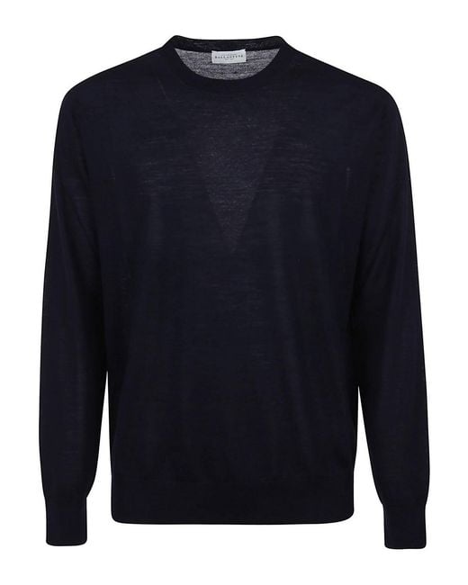 Ballantyne Blue Wool Crewneck Knitted Pullover for men