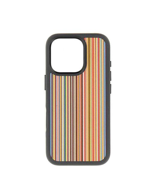 Paul Smith White Signature Stripe Cover For Iphone 16 Pro for men