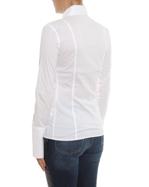 Patrizia Pepe White Cotton Blend Shirt