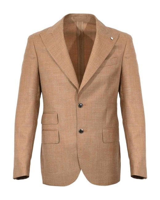 L.b.m. 1911 Brown Single-Breasted Jacket for men