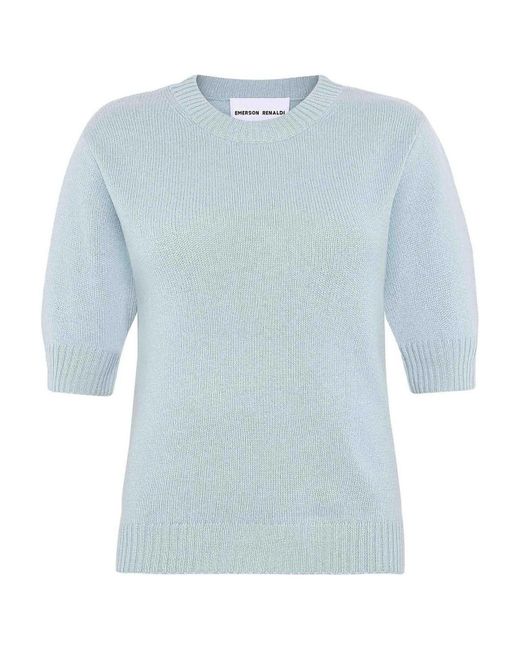 EMERSON RENALDI Blue Crew Neck Sweater