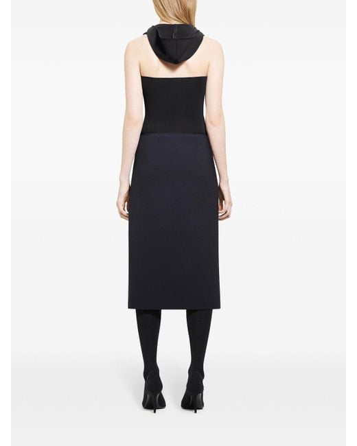 Courreges Black Hooded Bodysuit