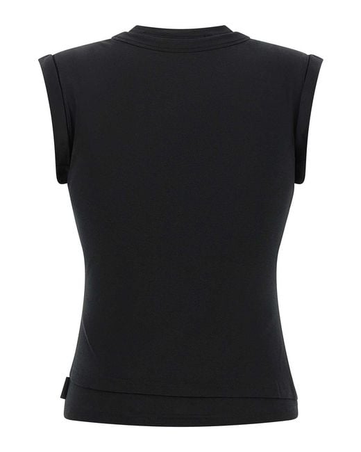 Alexander Wang Black 'twisted Bust Layered Tank' Top