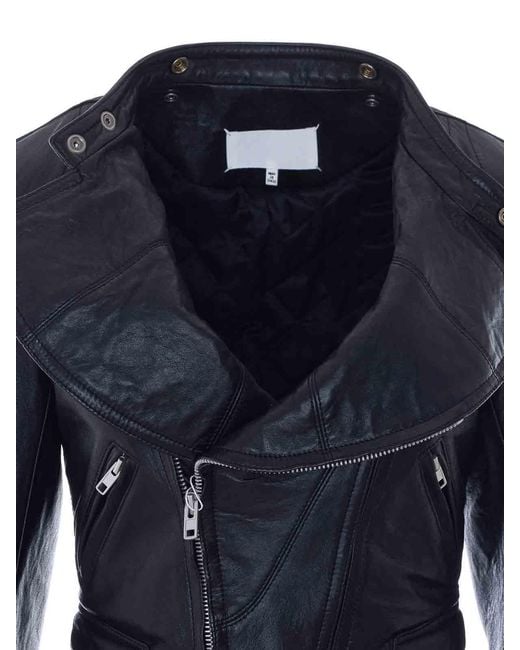 Maison Margiela Blue Leather Jacket