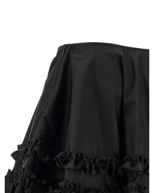 Ganni Black 'duchesse Nylon Mini Frill' Skirt