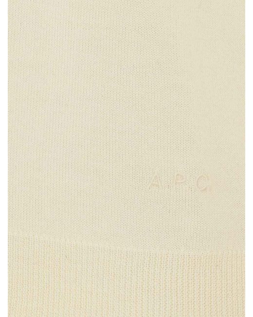 A.P.C. White Cardigan With Frontal Buttons Closure