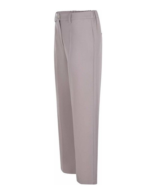 Alysi Gray Trousers Made Of Wool Blend
