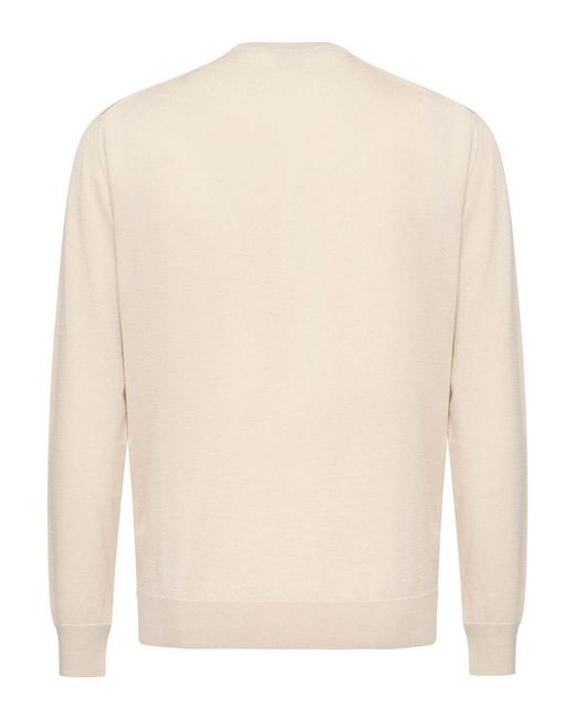 Eleventy Natural Wool And Silk Crew Neck Sweater for men
