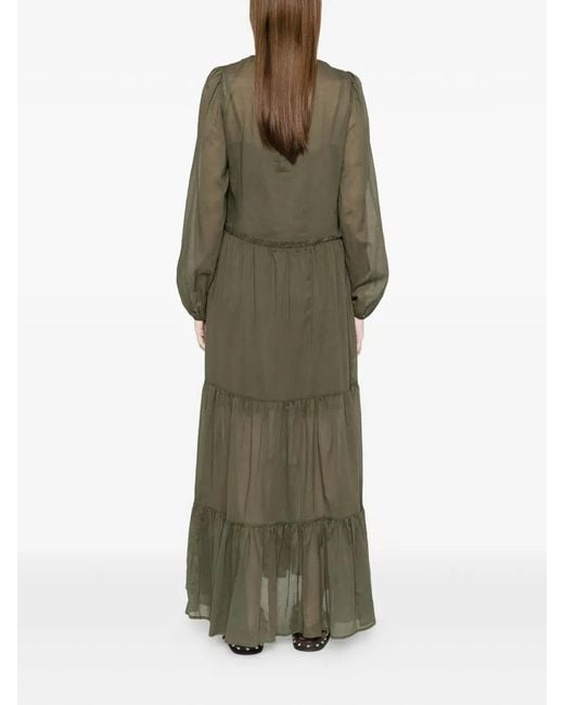 Twinset Green Long Dress And Petticoat