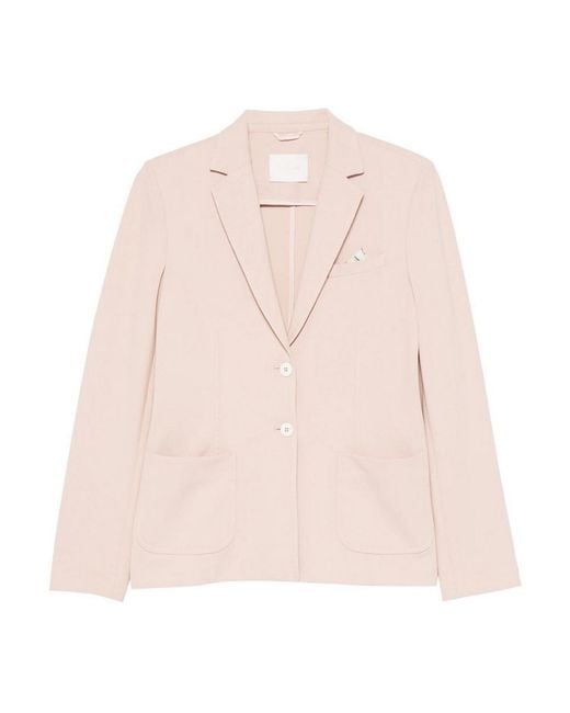 Circolo 1901 Pink Stretch Cotton Single-Breasted Blazer