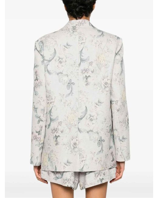 Forte_forte White Wisteria Flowers Jacket