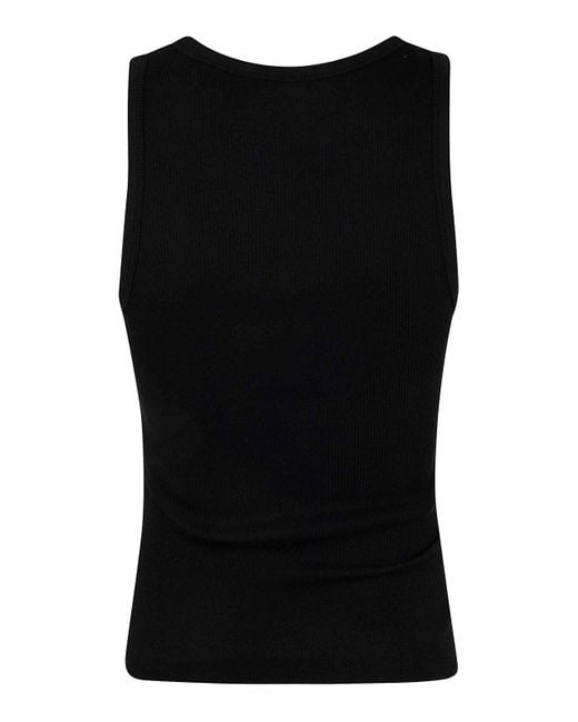 Rabanne Black Tee Shirt Rib 2X2